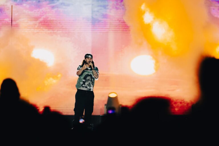 Russ performing on stage at DownBeast Festival, January 2025