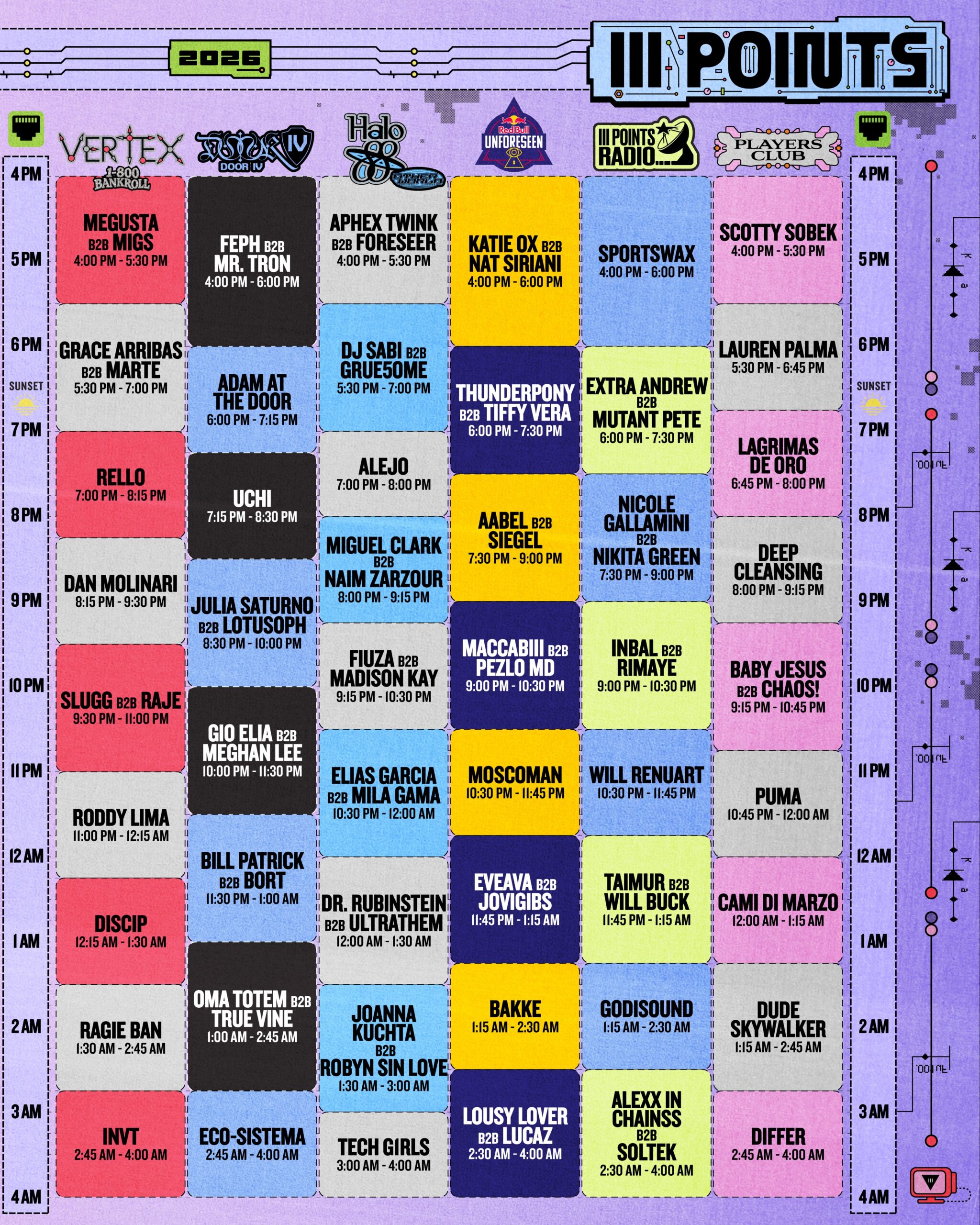 III Points 2026 Friday set times, more stages