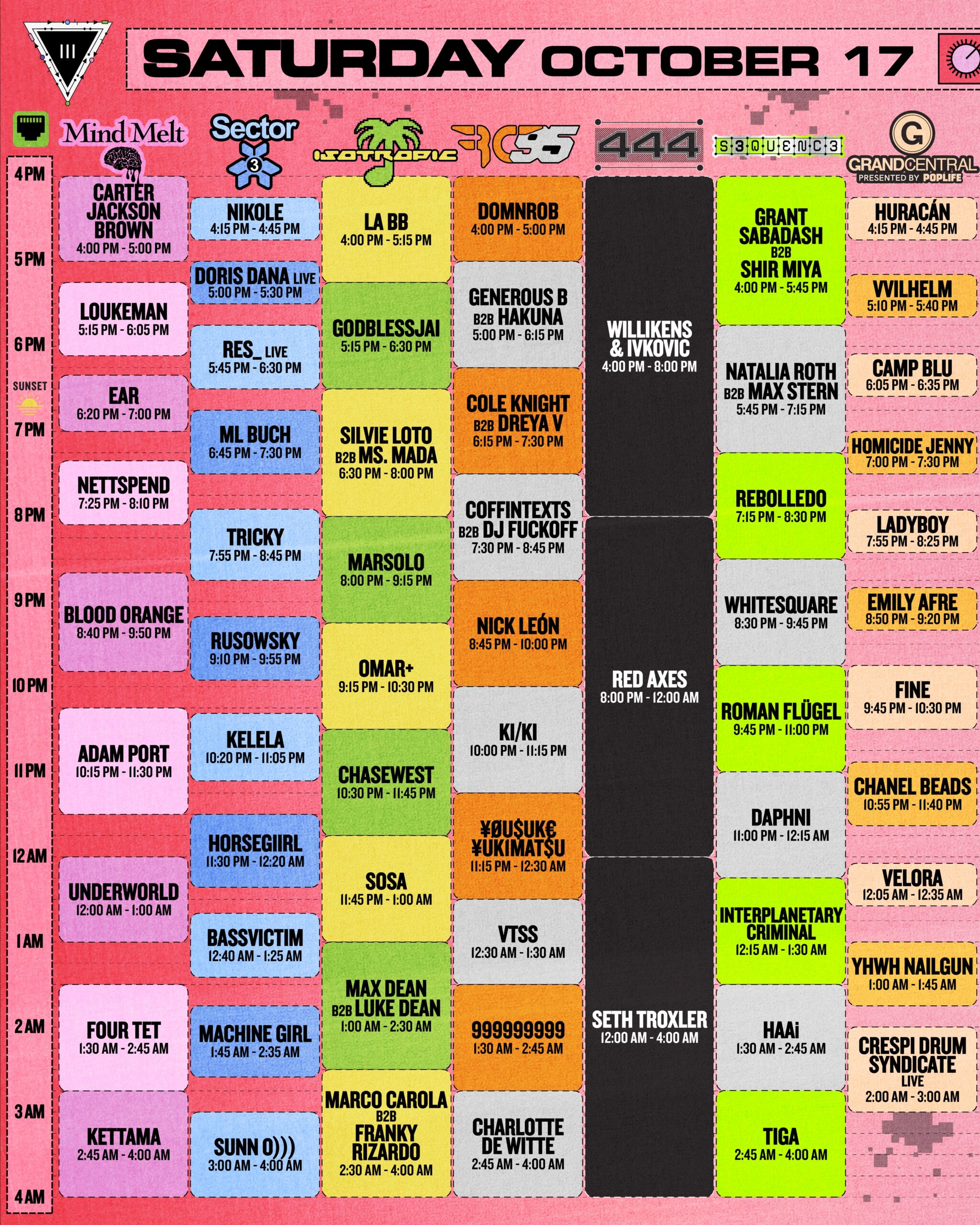 III Points 2026 Saturday set times, main stages