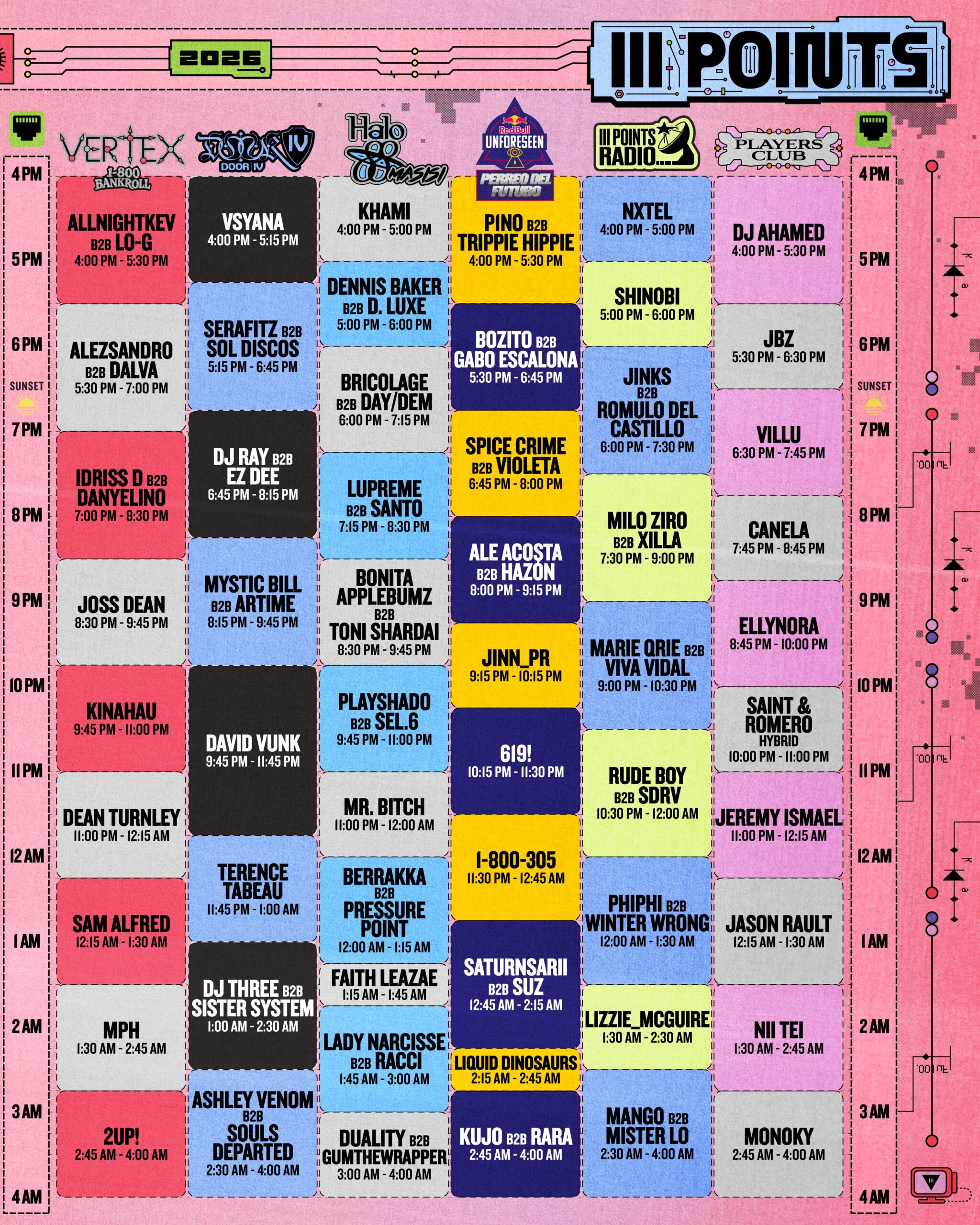 III Points 2026 Saturday set times, more stages